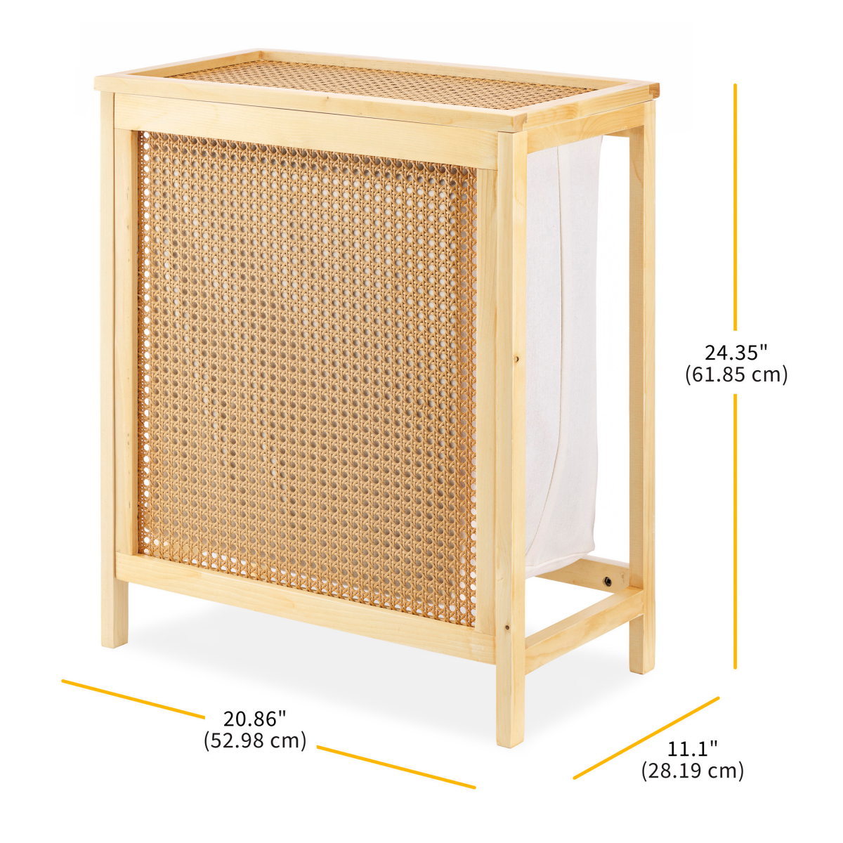 slide 16 of 21, Whitmor Cane Natural Hamper with Lid, 1 ct