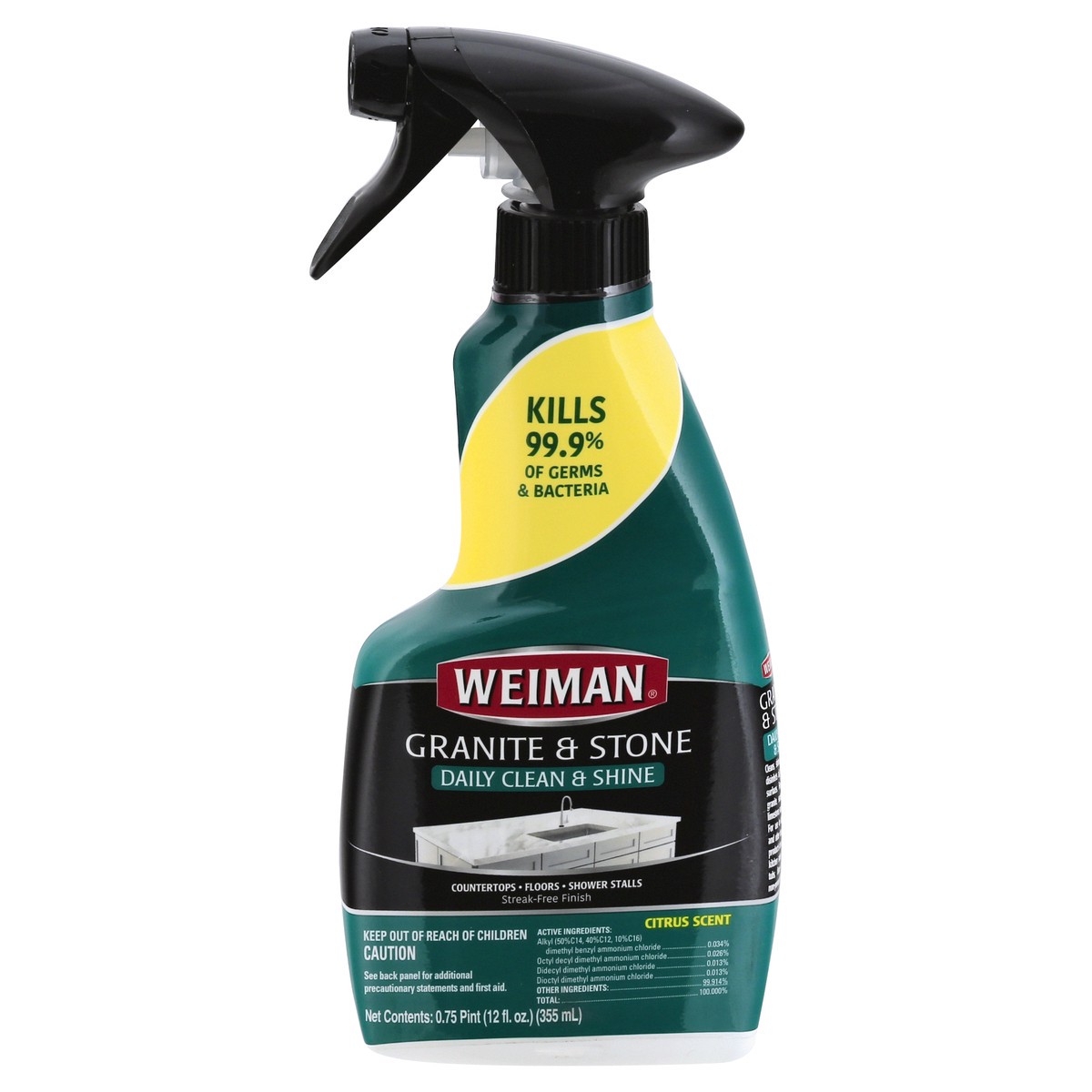 slide 6 of 12, Weiman Granite & Stone Citrus Scent Daily Clean & Shine 0.75 pt, 12 fl oz