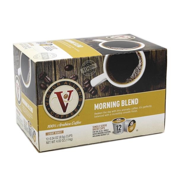 slide 1 of 1, Victor Allen's Coffee Morning Blend Single Serve Brew Cups, 12 ct; 0.34 oz