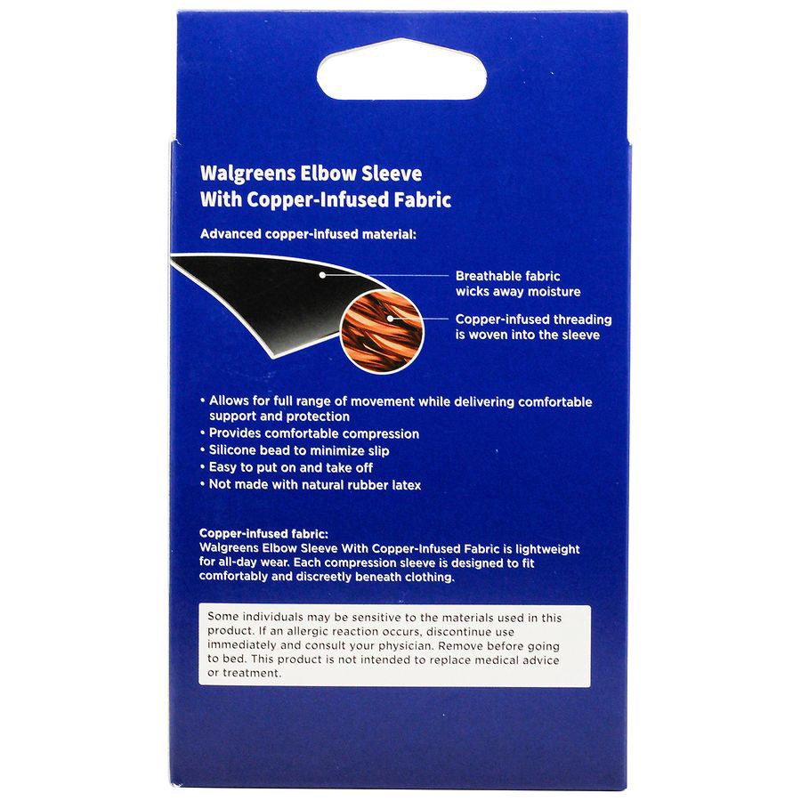 slide 3 of 4, Walgreens Copper Elbow Sleeve Medium / Large, 1 ct