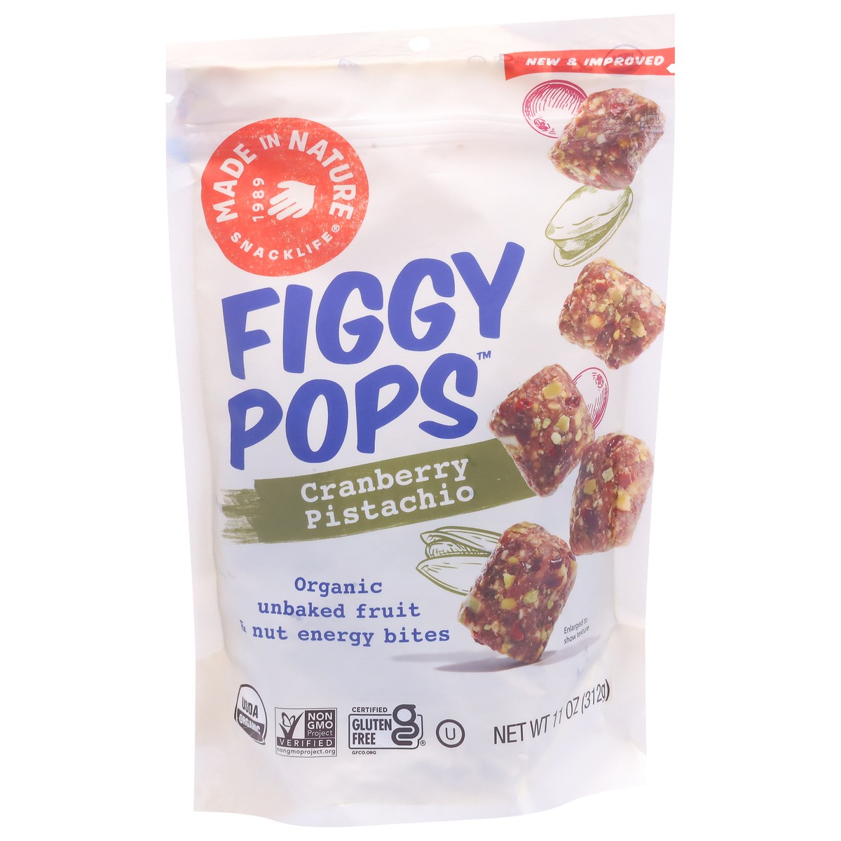 slide 4 of 13, Made in Nature Cranberry Pistachio Figgy Pops - 11 oz, 11 oz