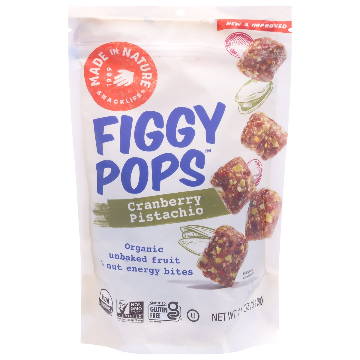 slide 5 of 13, Made in Nature Cranberry Pistachio Figgy Pops - 11 oz, 11 oz