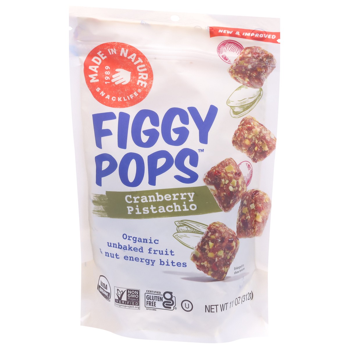slide 10 of 13, Made in Nature Cranberry Pistachio Figgy Pops - 11 oz, 11 oz