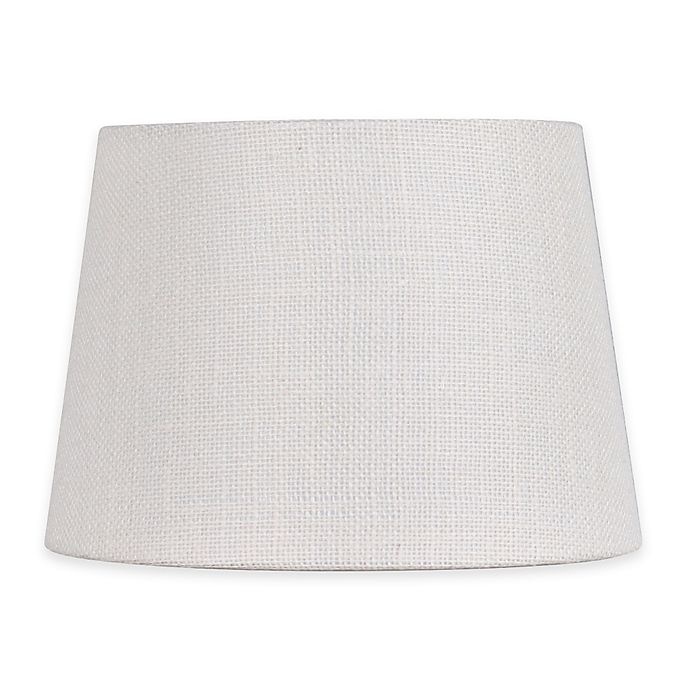 slide 1 of 1, Adesso Burlap Fabric Drum Lamp Shade - White, 10 in