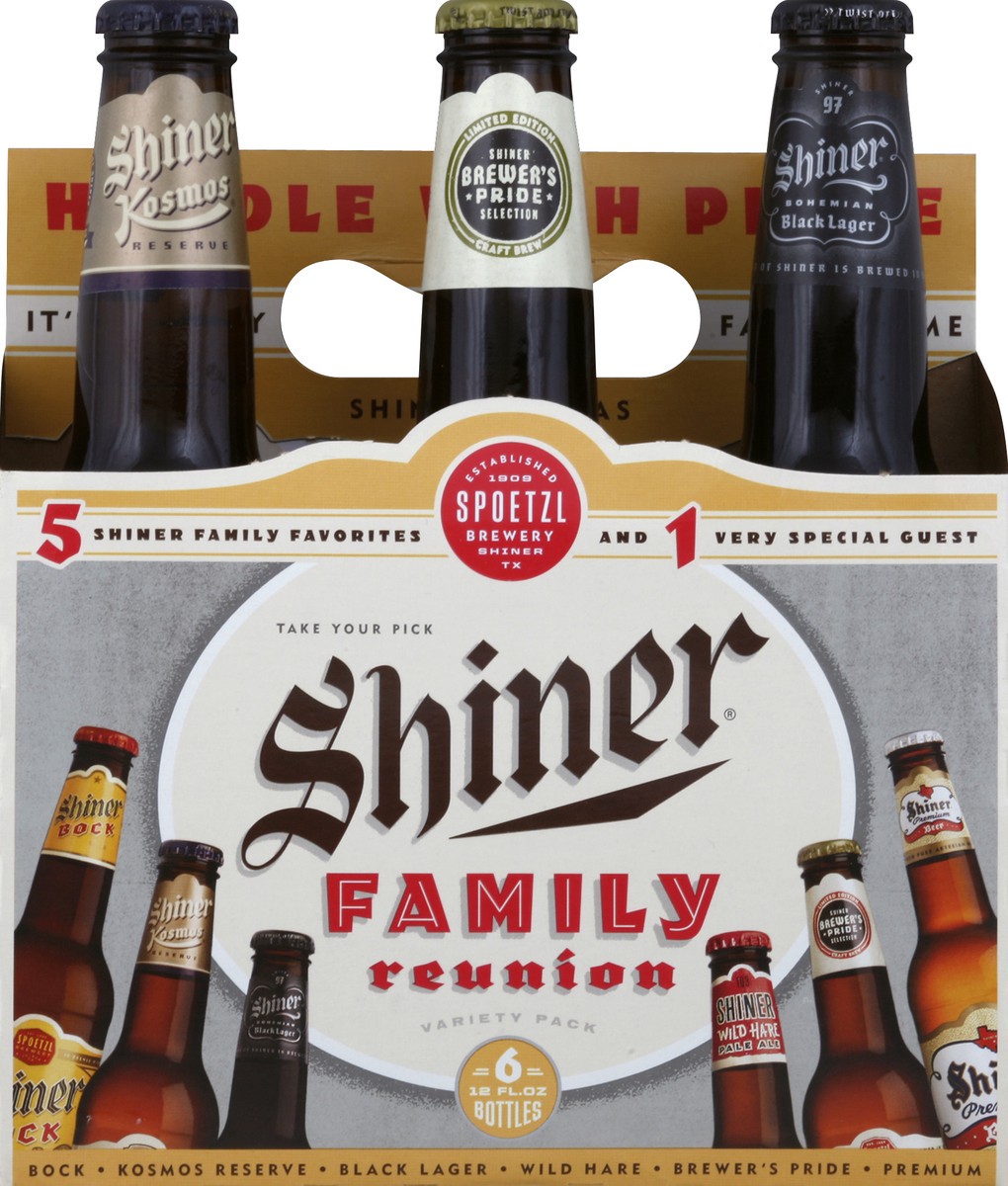 slide 5 of 5, Shiner Family Reunion Variety Pack 6– Glass Bottles, 6 ct; 12 oz