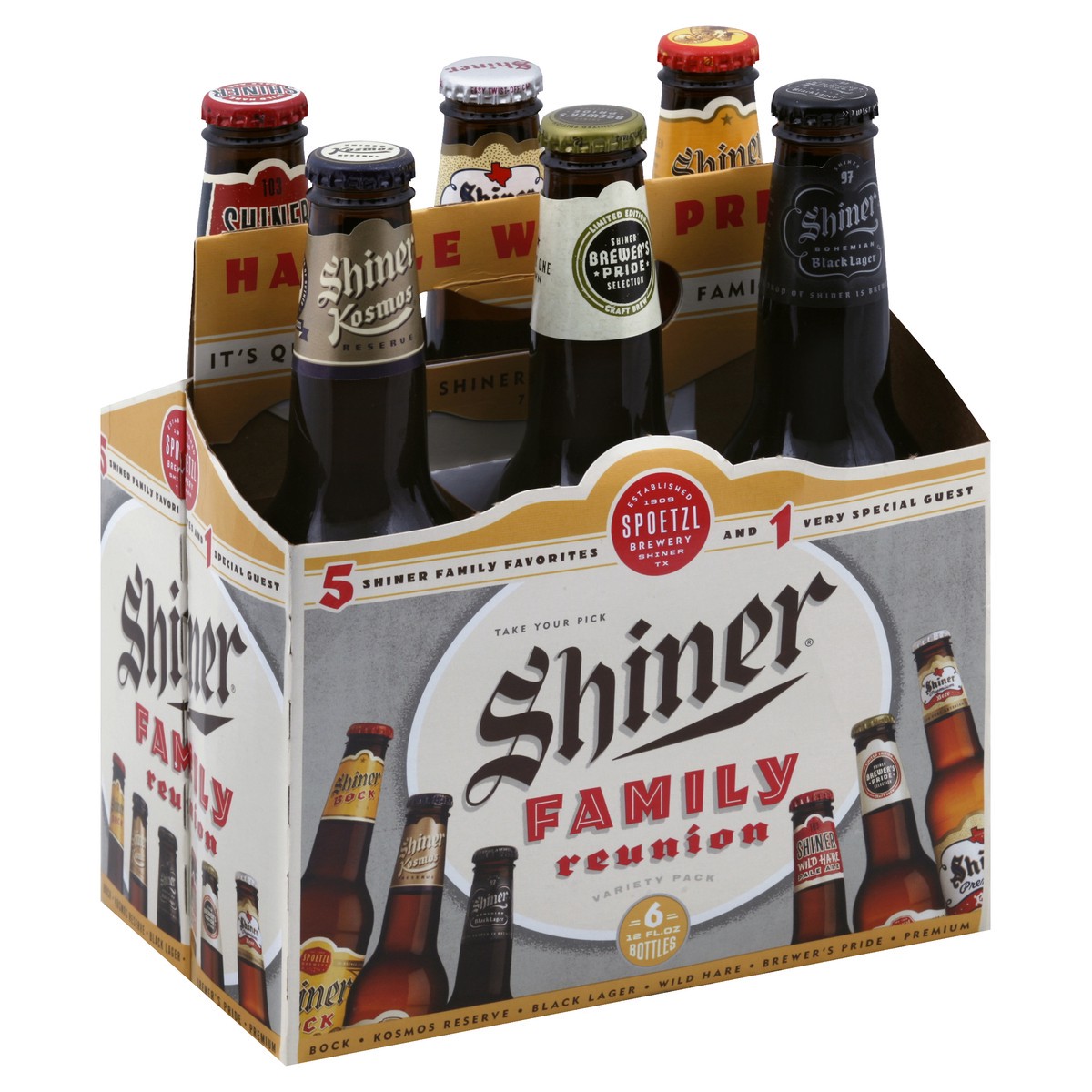 slide 3 of 5, Shiner Family Reunion Variety Pack 6– Glass Bottles, 6 ct; 12 oz