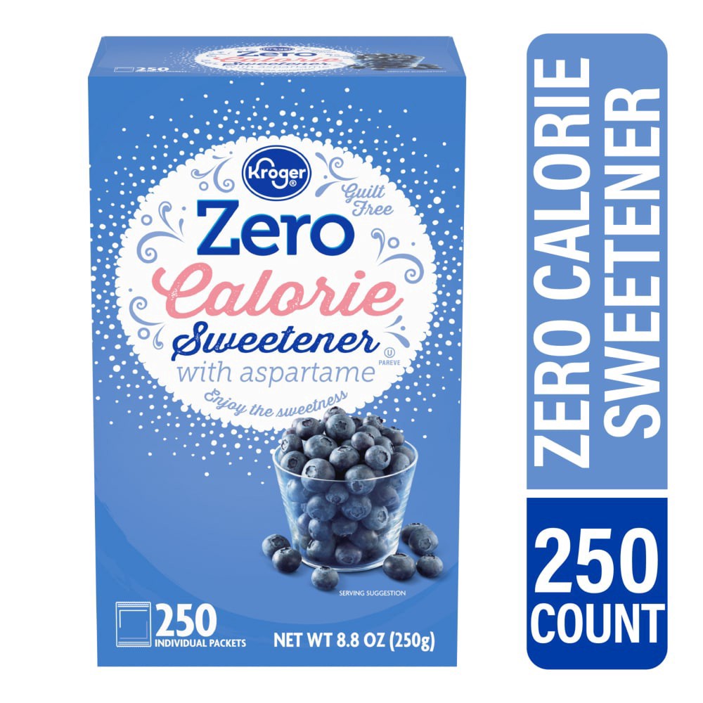 slide 1 of 4, Kroger Zero Calorie Aspartame Sweetener, 250 ct