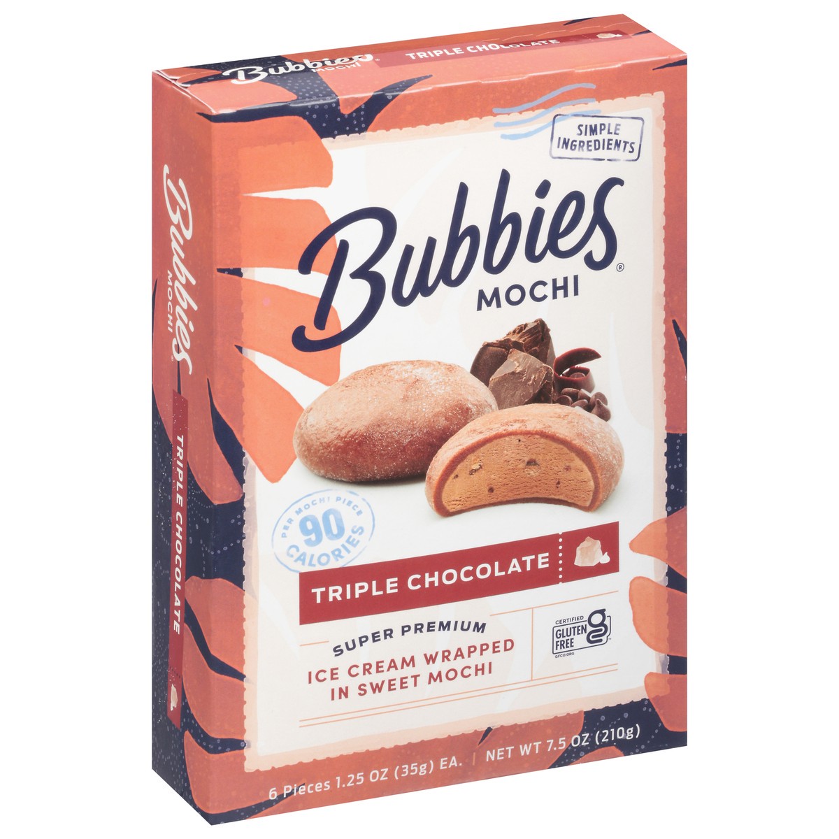 slide 6 of 9, Bubbies Triple Chocolate Mochi 6 - 1.25 oz ea, 6 ct