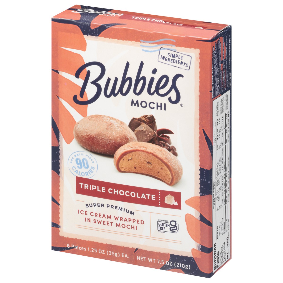 slide 8 of 9, Bubbies Triple Chocolate Mochi 6 - 1.25 oz ea, 6 ct