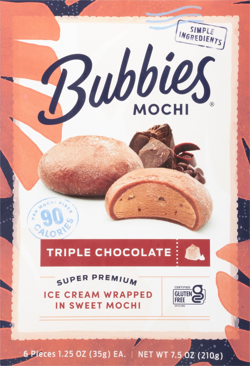 slide 4 of 9, Bubbies Triple Chocolate Mochi 6 - 1.25 oz ea, 6 ct