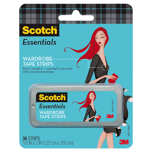 slide 1 of 3, Scotch Essentials Wardrobe Tape Strips, 36 ct