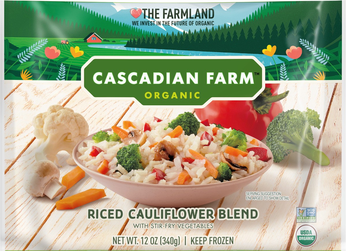 slide 5 of 9, Cascadian Farm Organic Cauliflower Blend, Stir-fry Vegetables, Non-GMO, 12 oz, 12 oz