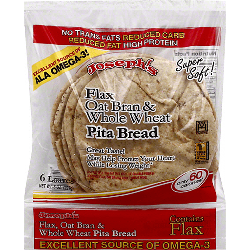 Joseph's Flax Oat Whole Grain Wheat Pita Bread Shipt