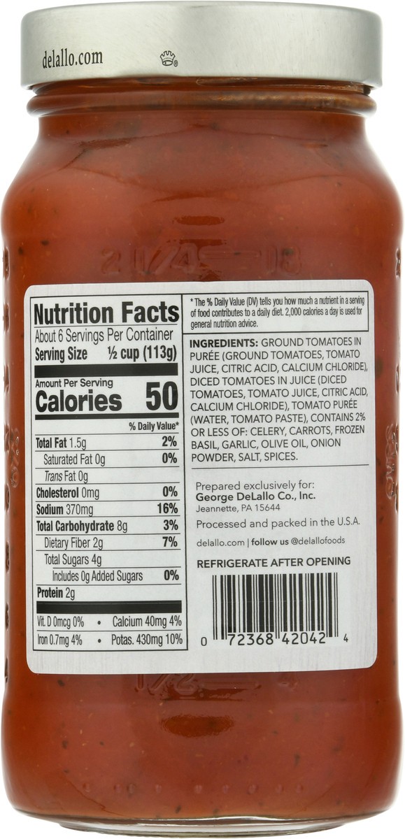 slide 9 of 11, DeLallo Premium Tomato Basil Pasta Sauce 24 oz, 24 oz