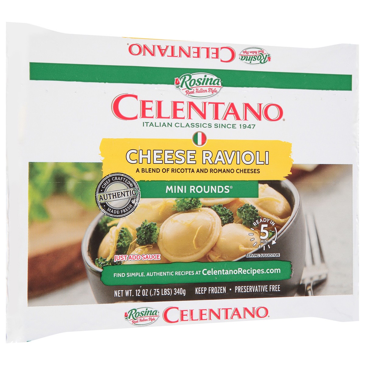 slide 2 of 13, Celentano Cheese Ravioli Mini Rounds 12 oz, 12 oz
