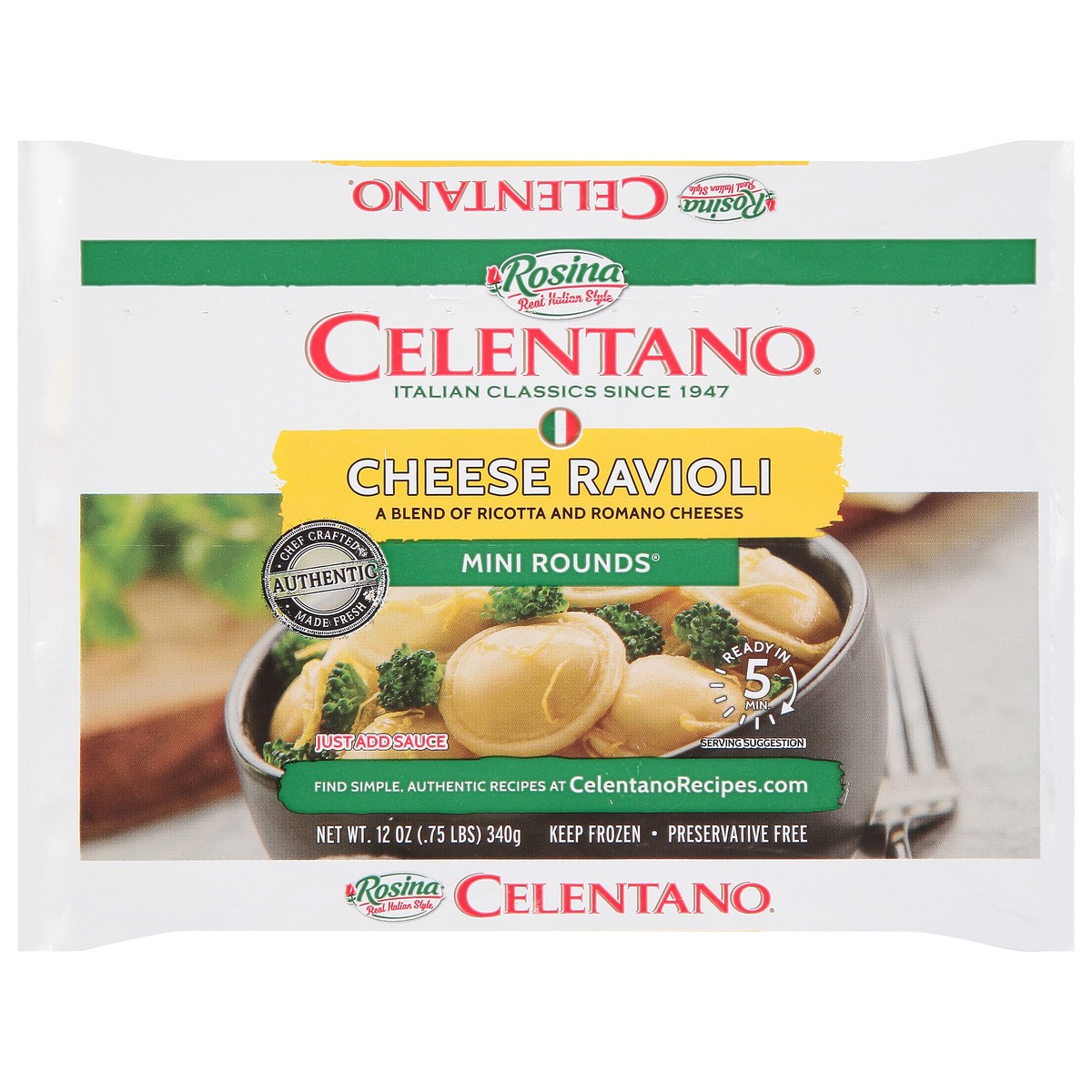 slide 9 of 13, Celentano Cheese Ravioli Mini Rounds 12 oz, 12 oz