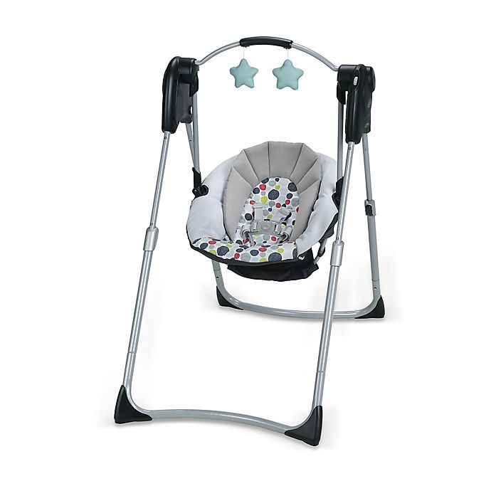 slide 1 of 6, Graco Slim Spaces Compact Baby Swing - Etcher, 1 ct