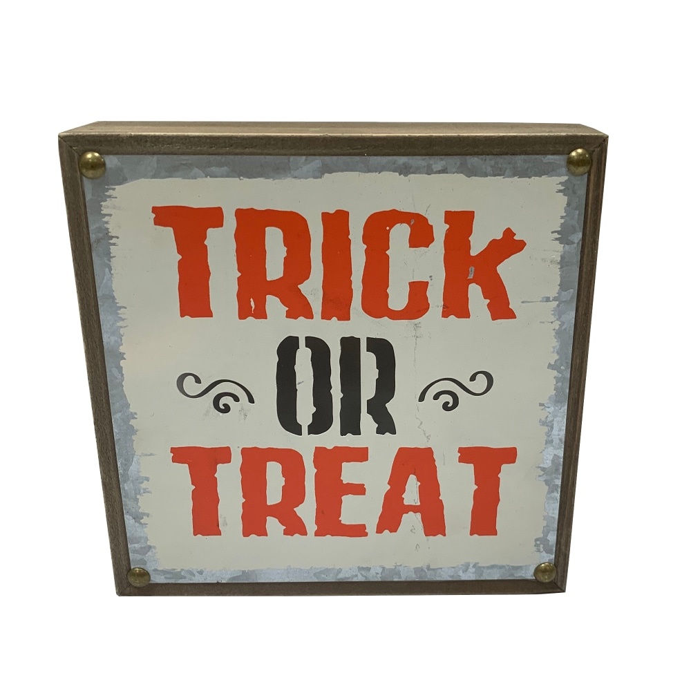 slide 1 of 1, Holiday Home Trick Or Treat Tabletop Sign, 7 in