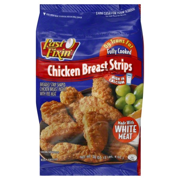 slide 1 of 1, Fast Fixin' Chicken Breast Strips, 36 oz