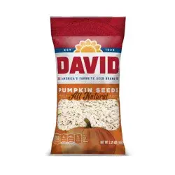 DAVID Seeds Salted and Roasted Pumpkin Seeds, Keto Friendly Snack, 2.25 OZ Bag