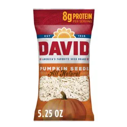 DAVID Seeds Salted and Roasted Pumpkin Seeds, Keto Friendly Snack, 2.25 OZ Bag