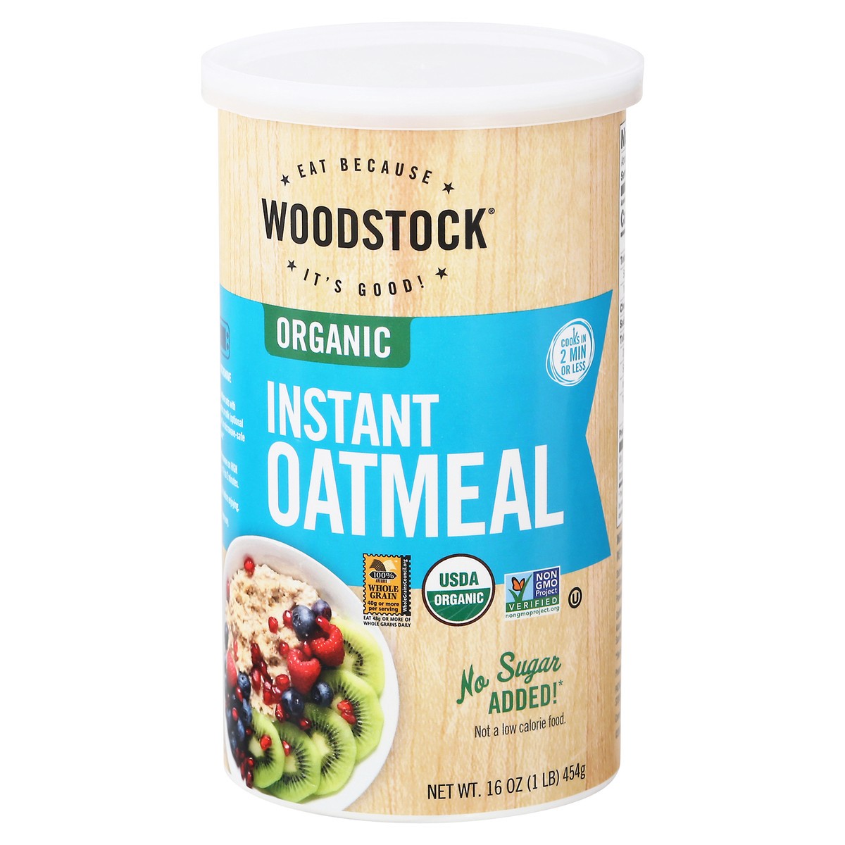 slide 3 of 9, Woodstock Organic Instant Oatmeal 16 oz Canister, 16 oz