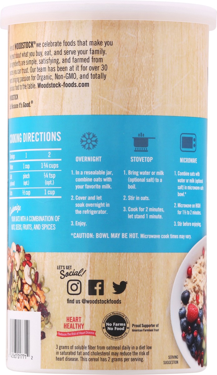 slide 7 of 9, Woodstock Organic Instant Oatmeal 16 oz Canister, 16 oz