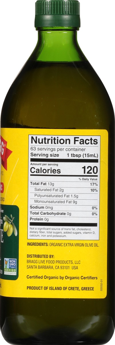 slide 8 of 9, Bragg Extra Virgin Organic Olive Oil 32 fl oz, 32 fl oz