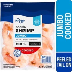 Kroger® Jumbo Shrimp Cooked Peeled & Deveined Tail On