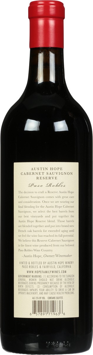 slide 5 of 9, Austin Hope Winery Paso Robles Reserve Cabernet Sauvignon 750 ml, 