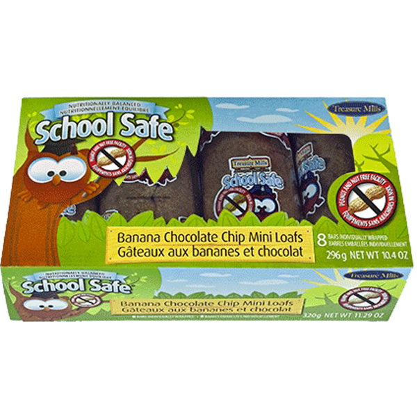 slide 1 of 1, School Safe Banana Chocolate Chip Mini Loaves, 8 ct