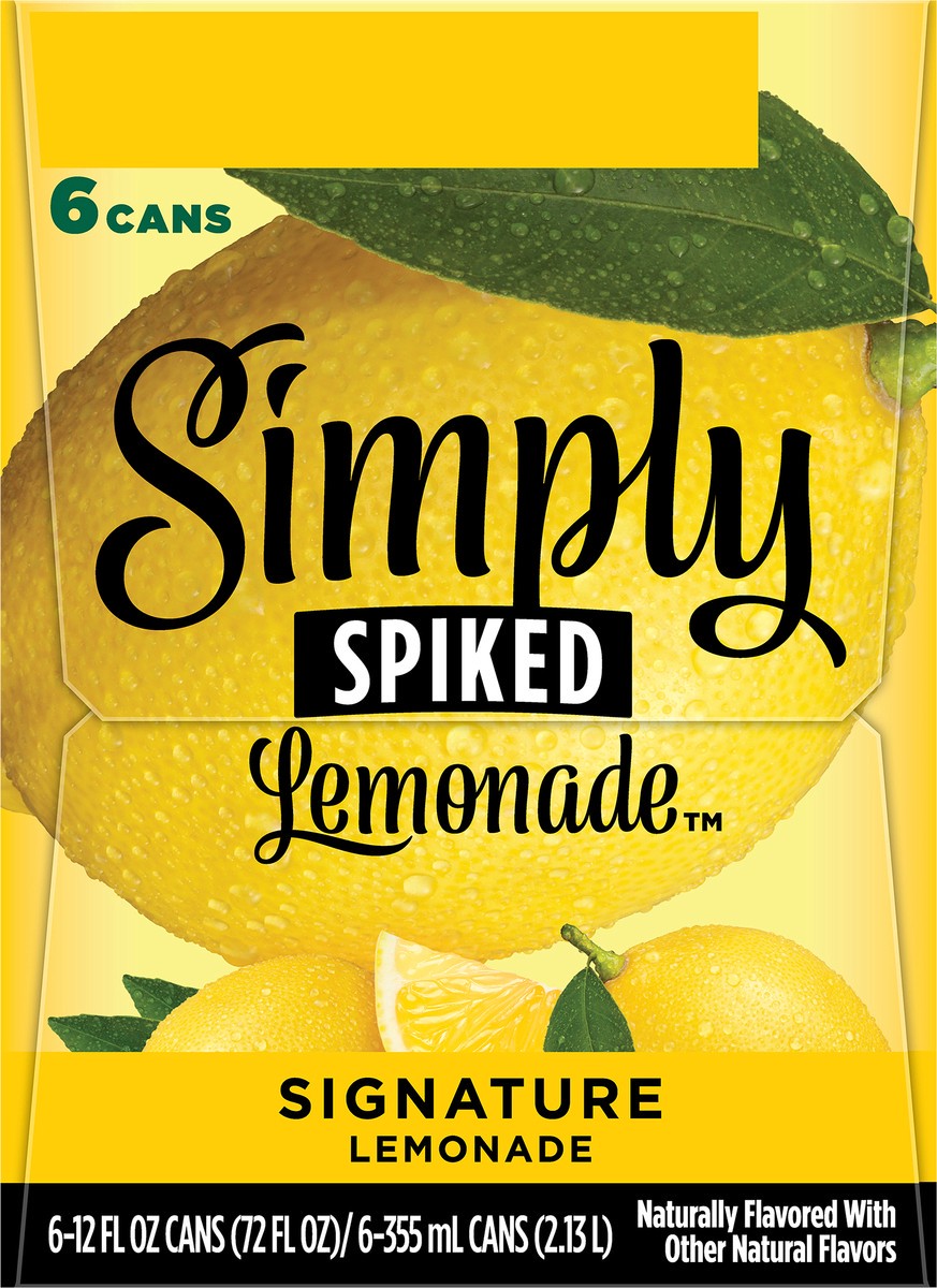 slide 2 of 9, Simply Spiked Hard Lemonade, 6 Pack, 12 fl oz Cans, 5% ABV, 12 fl oz