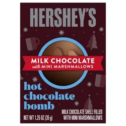 HERSHEY'S Milk Chocolate with Mini Marshmallows, Christmas Hot Chocolate Bomb Gift Box, 1.25 oz