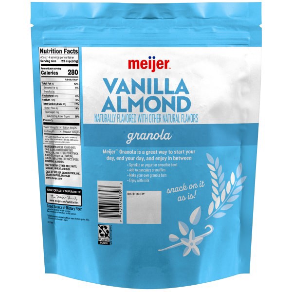 slide 5 of 5, Meijer Vanilla Almond Granola, 30 oz