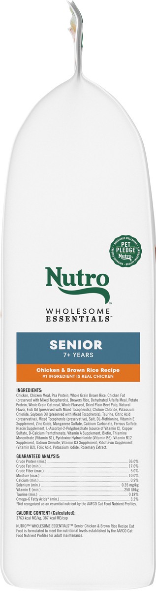 slide 11 of 16, Nutro Wholesome Essentials Senior 7+ Years Chicken & Brown Rice Recipe Cat Food 5 lb, 5 lb