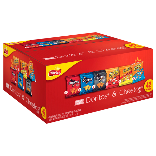 slide 1 of 1, Frito-Lay Snack Doritos & Cheetos Mix Variety 41 3/8 Oz, 42 Count, 42 ct