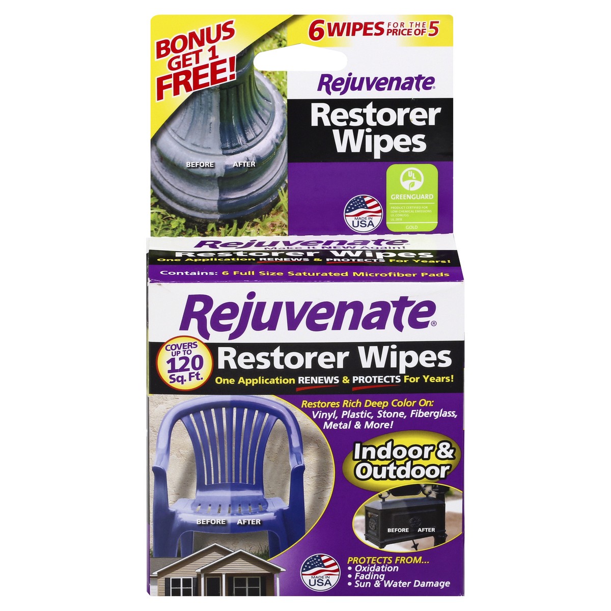 slide 3 of 10, Rejuvenate Wipes 6 ea, 5 ct