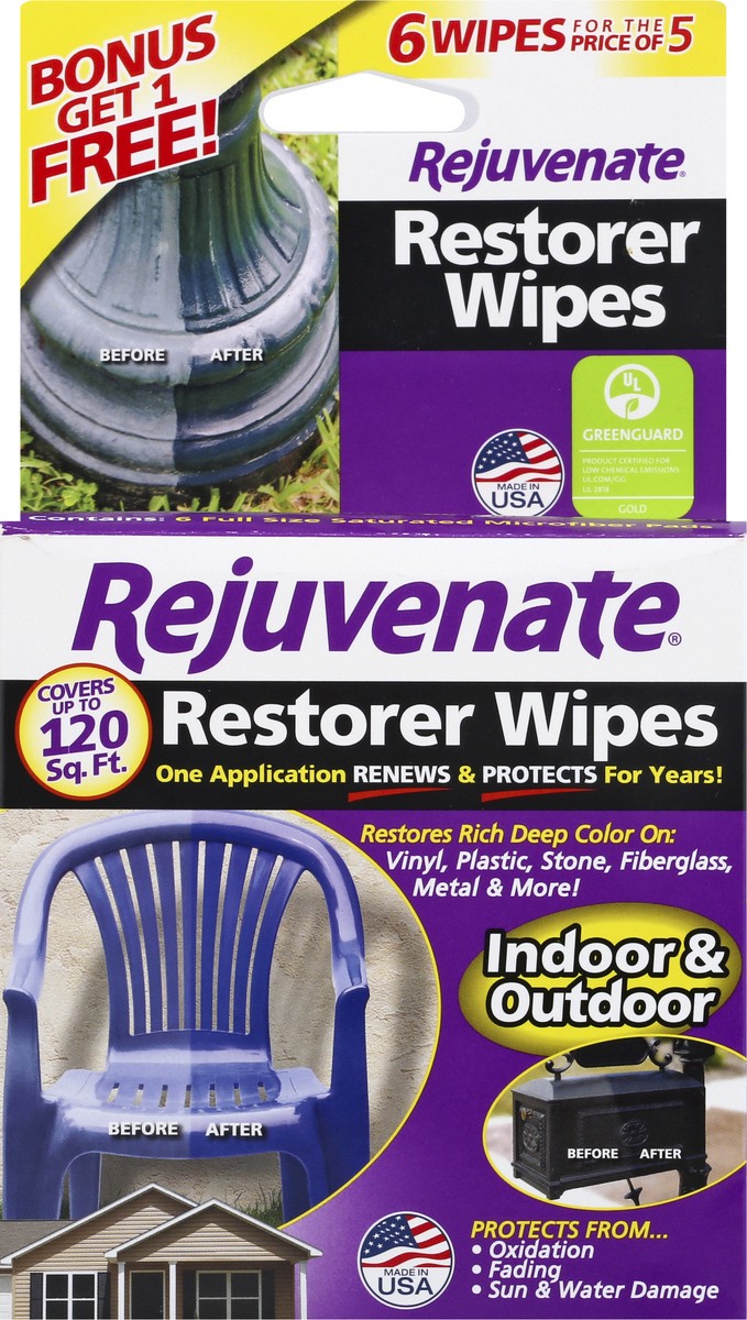 slide 1 of 10, Rejuvenate Wipes 6 ea, 5 ct