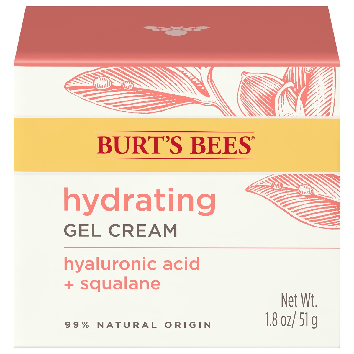 slide 1 of 1, Burt's Bees with Hyaluronic Acid and Squalane Cream Hydrating Gel, 1.8 oz