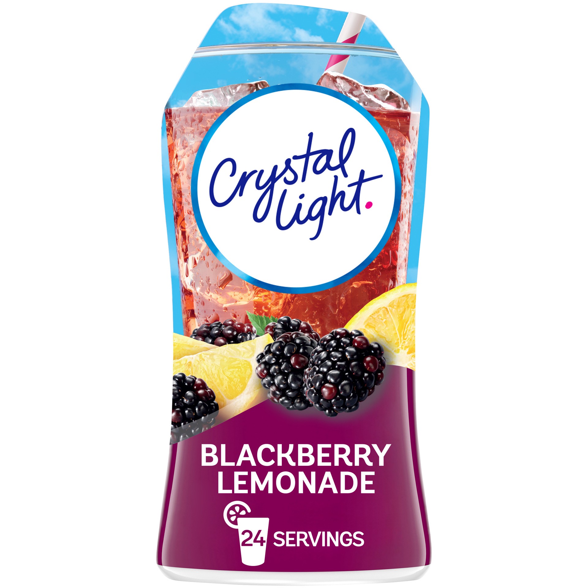 slide 1 of 1, Crystal Light Liquid Blackberry Lemonade Naturally Flavored Drink Mix, 1.62 fl oz Bottle, 