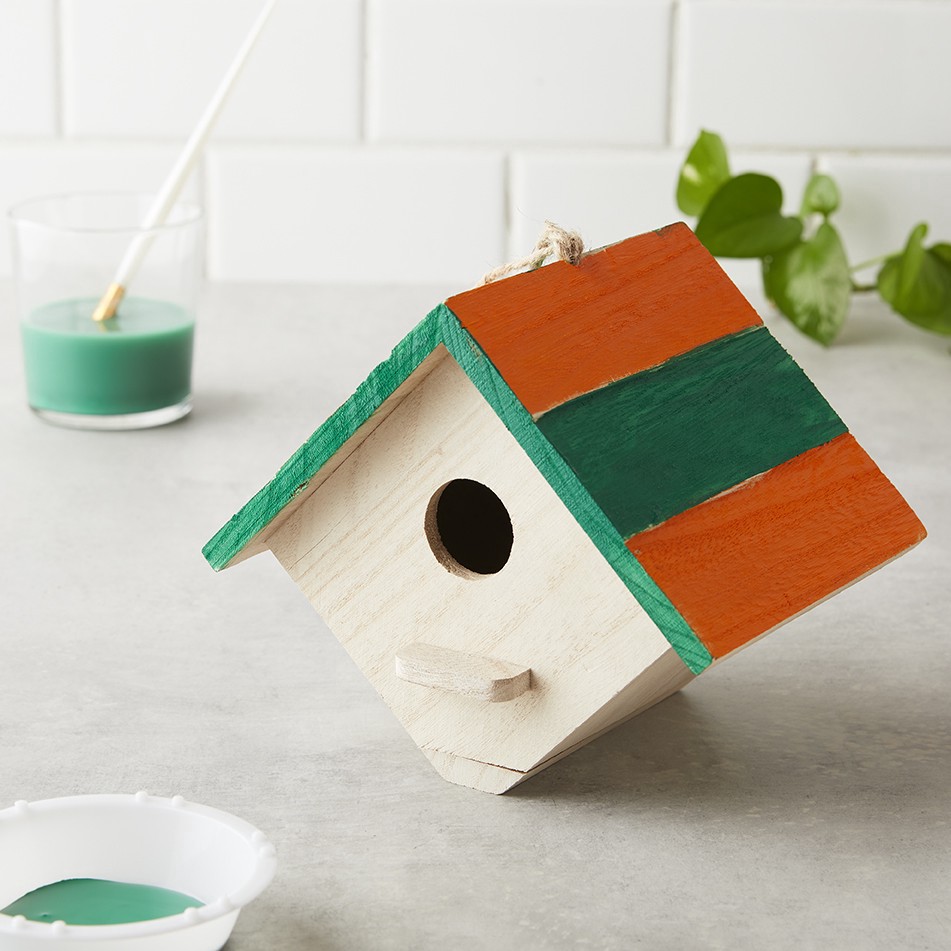 slide 2 of 3, 7" Hanging Wood Birdhouse By Make Market, 7.09 in x 5.51 in x 6.1 in