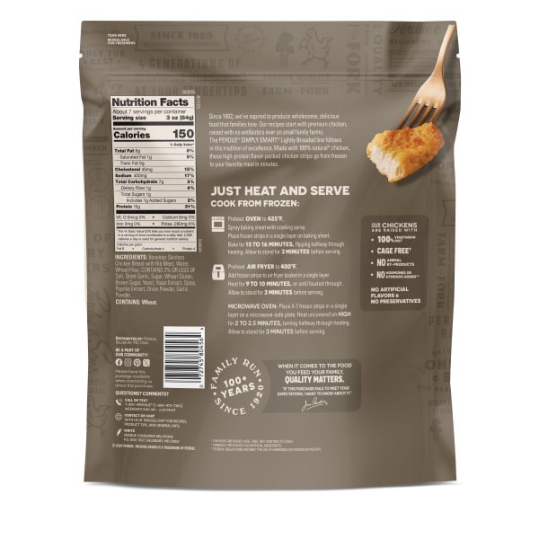 slide 3 of 13, Perdue Simply Smart Lightly Breaded Chicken Strips, 22 oz