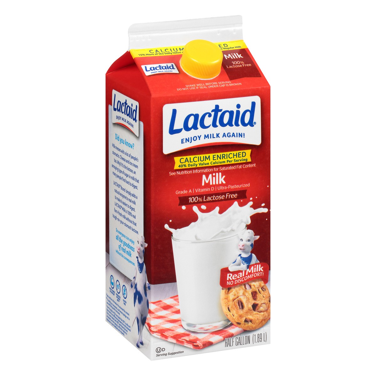 slide 3 of 12, Lactaid Whole Milk Calcium Enriched, 64oz, 1/2 gal