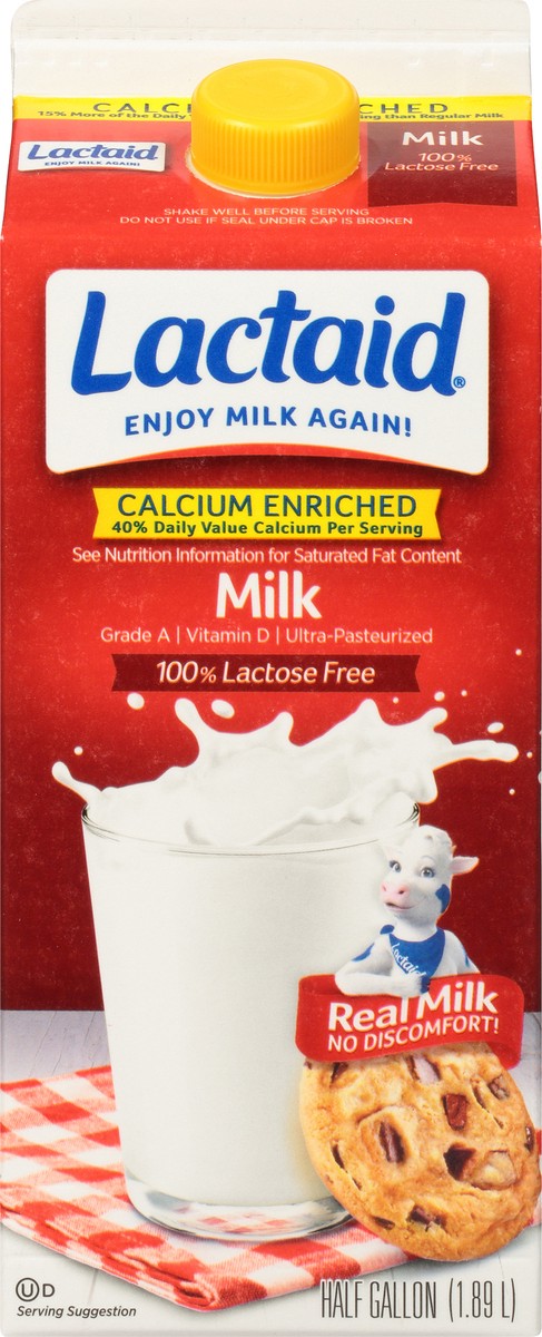 slide 6 of 12, Lactaid Whole Milk Calcium Enriched, 64oz, 1/2 gal