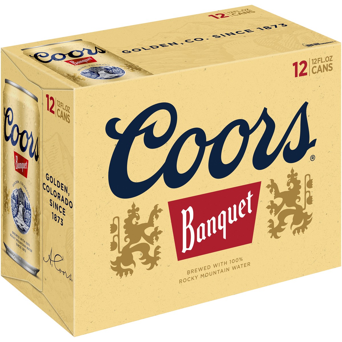 slide 2 of 9, Coors Banquet Lager Beer, 5% ABV, 12-pack, 12-oz beer cans, 12 ct; 12 fl oz