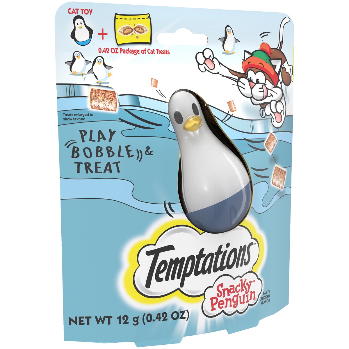 slide 2 of 9, Temptations Snacky Penguin Cat Treats, 4 ct