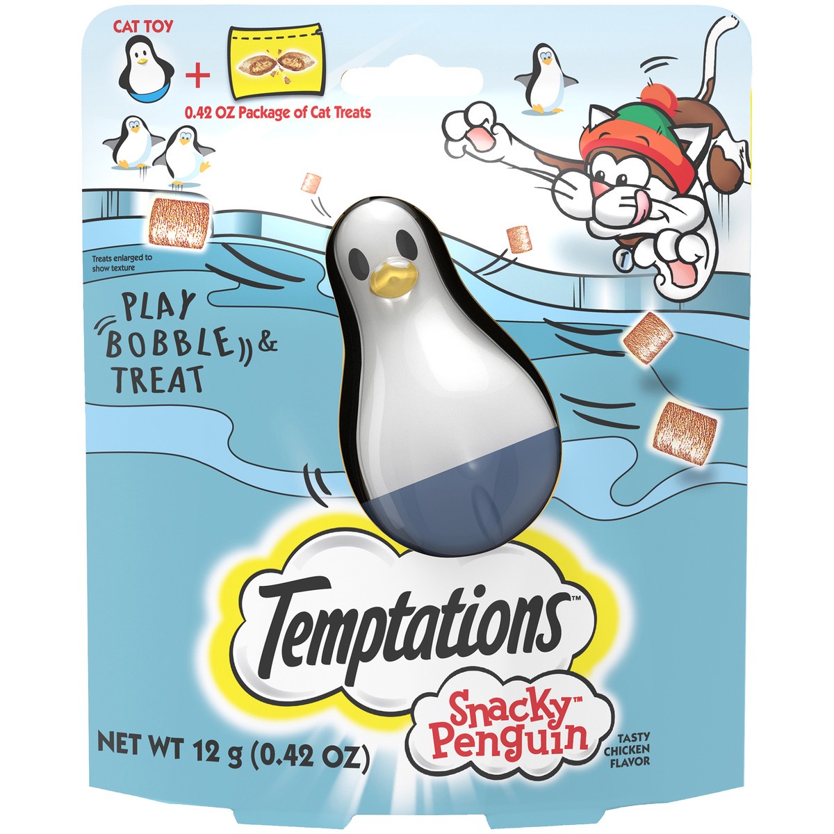 slide 6 of 9, Temptations Snacky Penguin Cat Treats, 4 ct