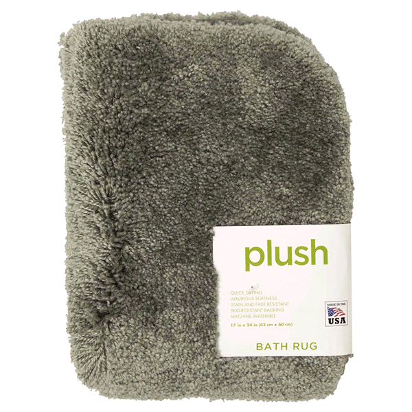 slide 5 of 5, Mohawk Plush Bath Rug, Pewter, 17 in x 24 in