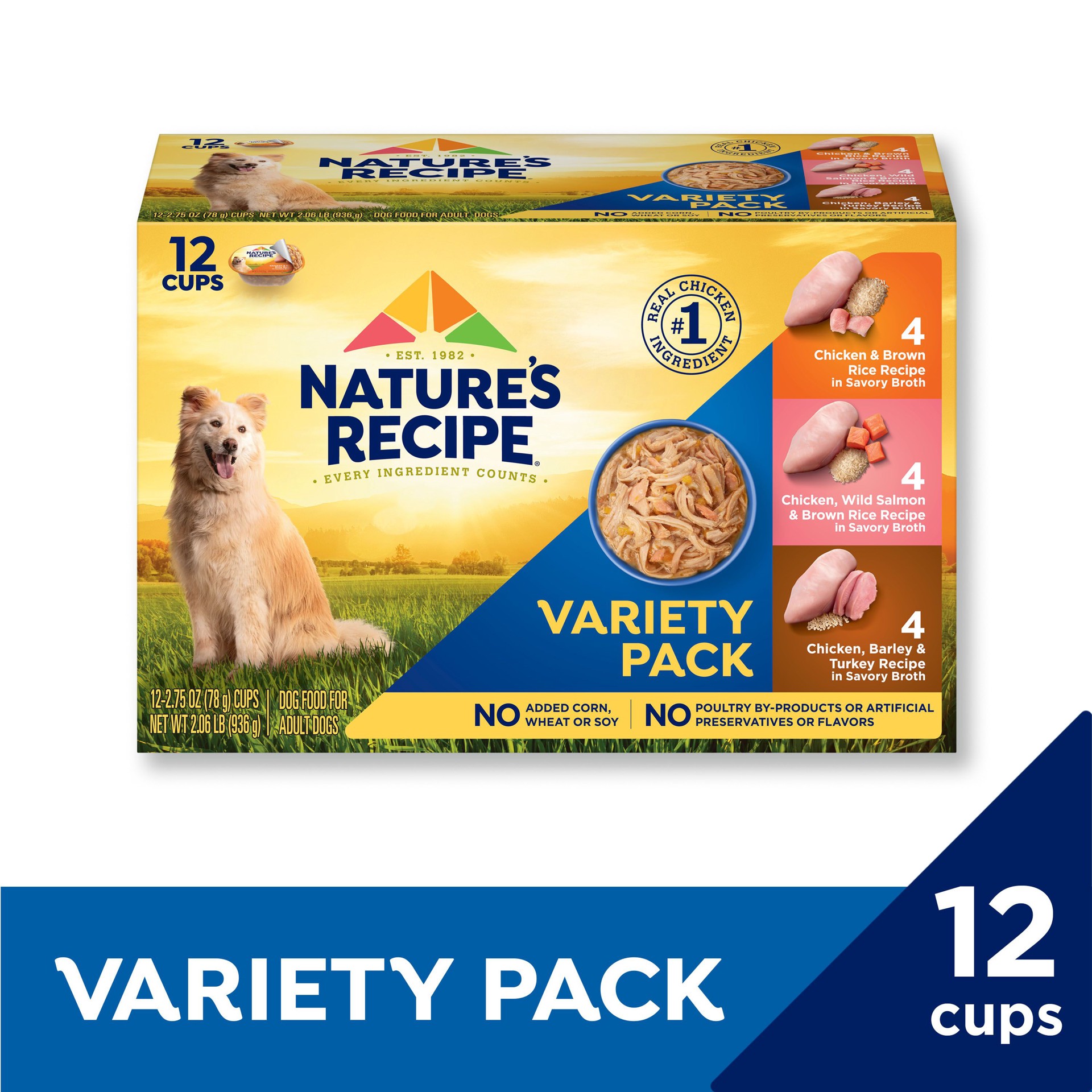 slide 8 of 9, Nature's Recipe Nature''s Recipe Chicken, Salmon and Turkey Recipes Variety Pack Wet Dog Food, 2.75 oz. Cup, 12 Count, 33 oz