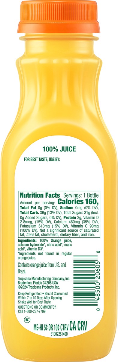 slide 11 of 12, No Pulp 100% Orange Juice, 11 fl oz